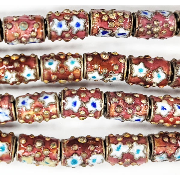 ENAMEL DRUM 10X15MM RUST RED